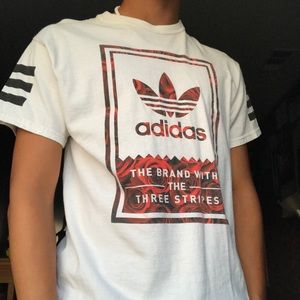 Adidas Red and Black stripped T-shirt